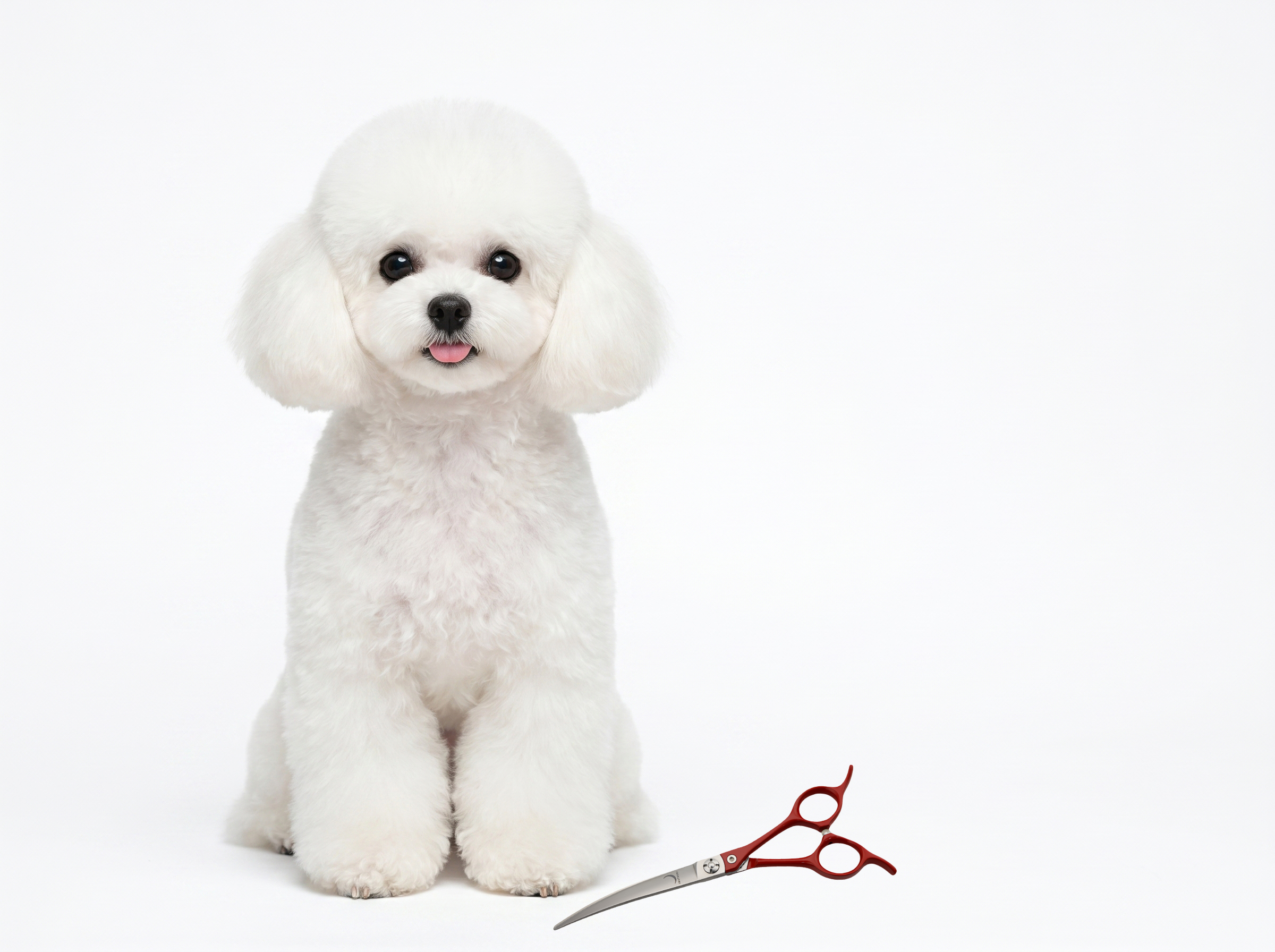 Dog grooming shear kit for round head finishing